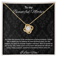 Mother Of The Groom Gift From Son - Love Knot Necklace