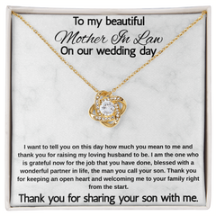 Mother In Law Gift (I Want To Tell You) Love Knot Necklace