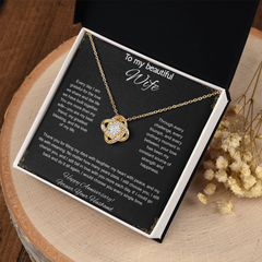 To My Beautiful Wife On Our Anniversary - Love Knot Necklace