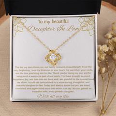 To My Beautiful Daughter In Law - Love Knot Necklace