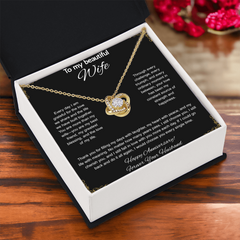 To My Beautiful Wife On Our Anniversary - Love Knot Necklace