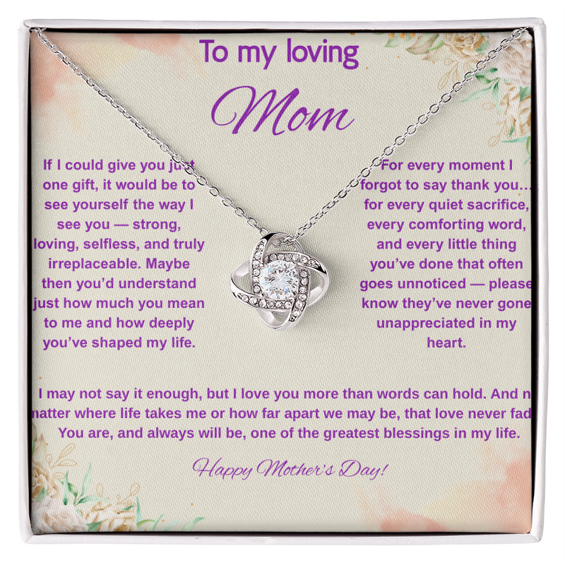 To My Loving Mom at Mother's Day - Love Knot Necklace