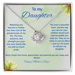 To My Daughter on Mother's Day - Love Knot Necklace