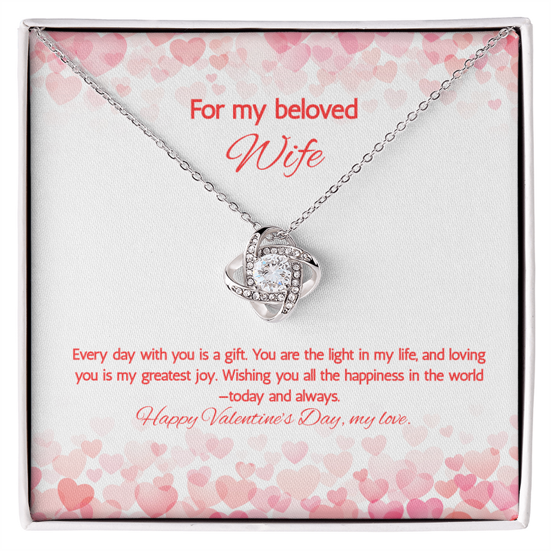 For My Beloved Wife at Valentine's Day - Love Knot Necklace