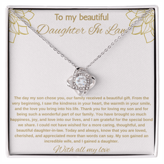 To My Beautiful Daughter In Law - Love Knot Necklace
