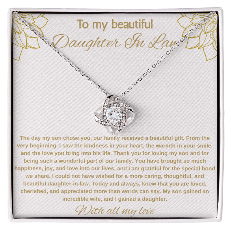 To My Beautiful Daughter In Law - Love Knot Necklace