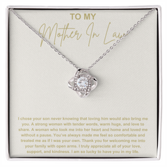 Mother In Law Gift from Daughter In Law - Love Knot Necklace