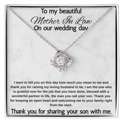 Mother In Law Gift (I Want To Tell You) Love Knot Necklace