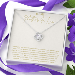 Mother In Law Gift from Daughter In Law - Love Knot Necklace