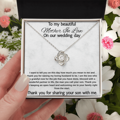 Mother In Law Gift (I Want To Tell You) Love Knot Necklace