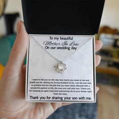 Mother In Law Gift (I Want To Tell You) Love Knot Necklace