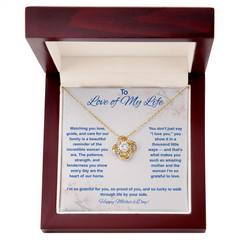To Love of My Life on Mother's Day - Love Knot Necklace