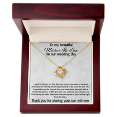 Mother In Law Gift (I Want To Tell You) Love Knot Necklace