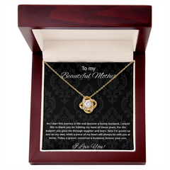 Mother Of The Groom Gift From Son - Love Knot Necklace