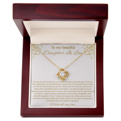 To My Beautiful Daughter In Law - Love Knot Necklace