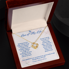 To Love of My Life on Mother's Day - Love Knot Necklace