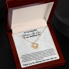 Mother In Law Gift (I Want To Tell You) Love Knot Necklace