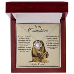 To My Daughter Love, Dad - Love Knot Necklace