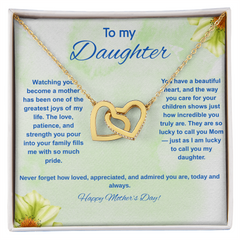 To My Daughter on Mother's Day - Interlocking Hearts Necklace