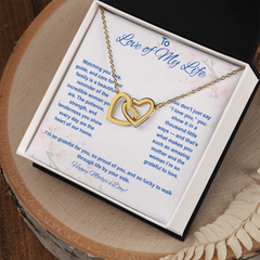 To Love of My Life at Mother's Day - Interlocking Hearts Necklace