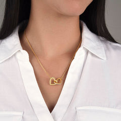 To My Beautiful Wife On Our Anniversary - Interlocking Hearts Necklace