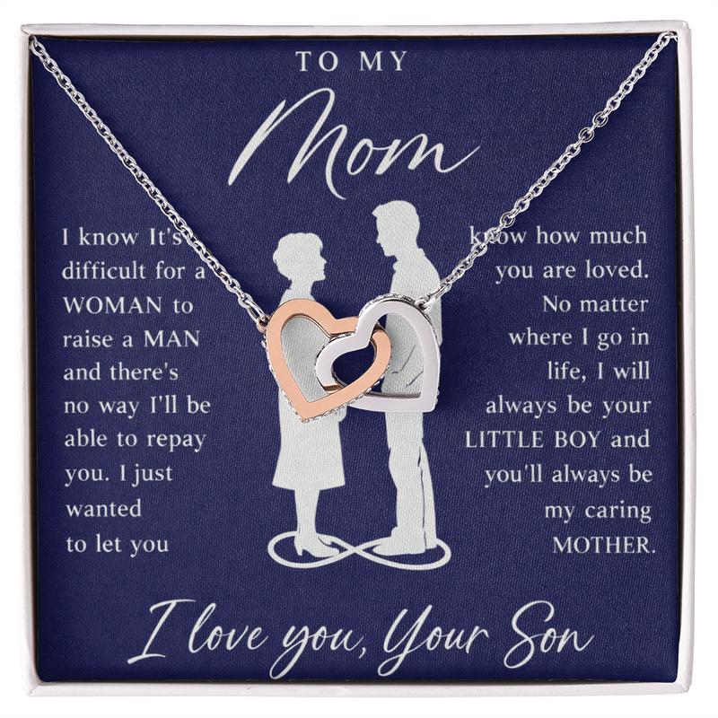 To My Mom - Interlocking Hearts Necklace