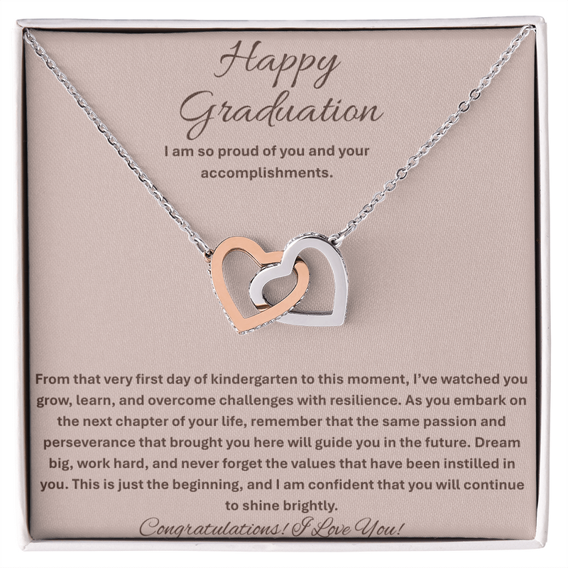 Happy Graduation, I am so proud of you - Interlocking Heart Necklace