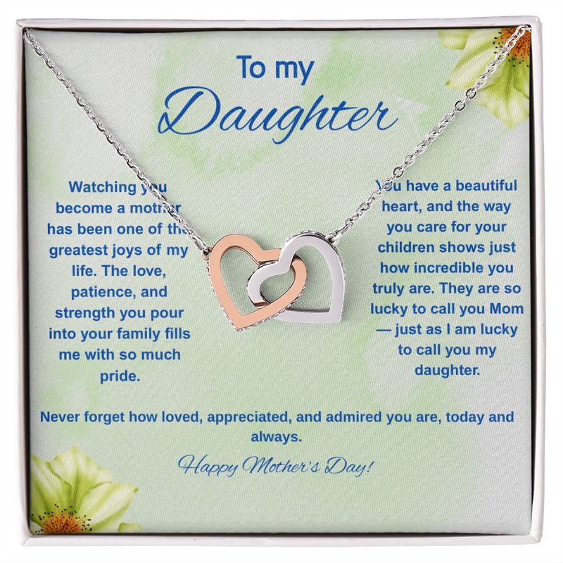 To My Daughter on Mother's Day - Interlocking Hearts Necklace