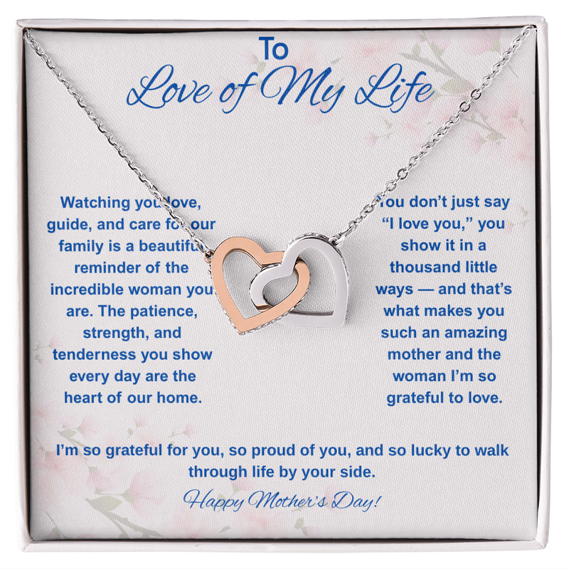 To Love of My Life at Mother's Day - Interlocking Hearts Necklace