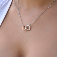 To My Beautiful Wife On Our Anniversary - Interlocking Hearts Necklace