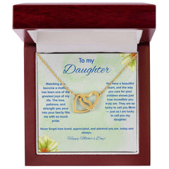 To My Daughter on Mother's Day - Interlocking Hearts Necklace