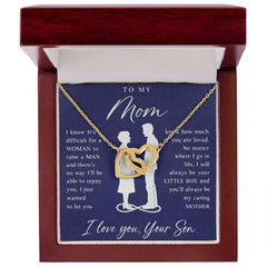 To My Mom - Interlocking Hearts Necklace