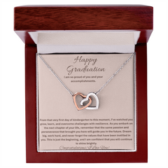 Happy Graduation, I am so proud of you - Interlocking Heart Necklace