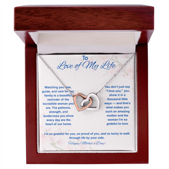 To Love of My Life at Mother's Day - Interlocking Hearts Necklace