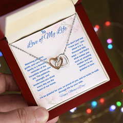 To Love of My Life at Mother's Day - Interlocking Hearts Necklace