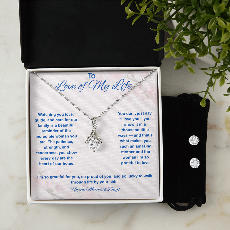 To Love of My Life at Mother's Day - Alluring Beauty Necklace & Earring Set