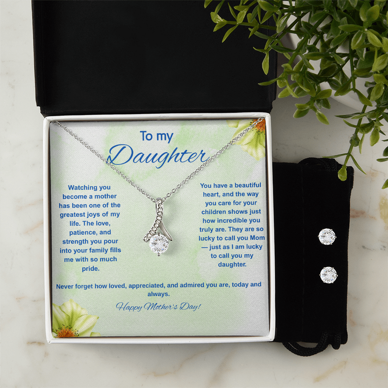 To My Daughter at Mother's Day - Alluring Beauty Necklace & Earring Set