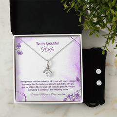 To My Beautiful Wife at Mother's Day - Alluring Beauty Necklace & Earring Set