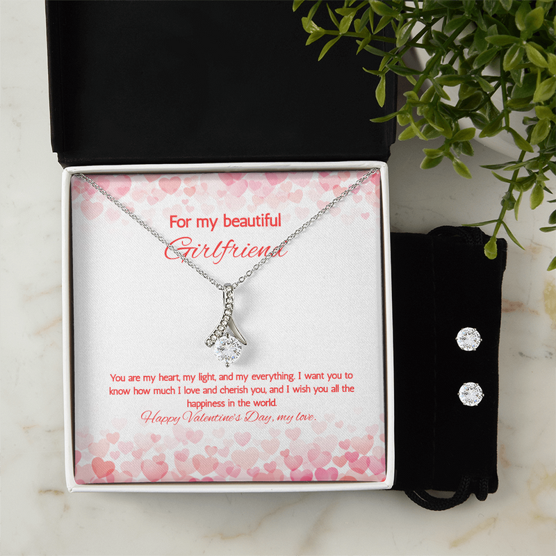 For My Beautiful Girlfriend at Valentine's Day - Alluring Beauty Necklace & Earring Set