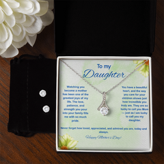 To My Daughter at Mother's Day - Alluring Beauty Necklace & Earring Set