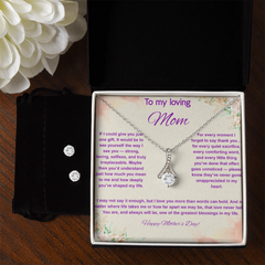 To My Loving Mom at Mother's Day - Alluring Beauty Necklace & Earring Set