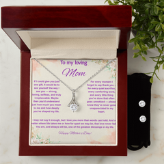 To My Loving Mom at Mother's Day - Alluring Beauty Necklace & Earring Set