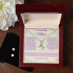 To My Loving Mom at Mother's Day - Alluring Beauty Necklace & Earring Set
