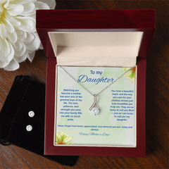 To My Daughter at Mother's Day - Alluring Beauty Necklace & Earring Set
