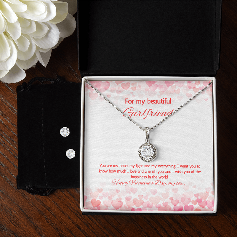 For My Beautiful Girlfriend at Valentine's Day - Eternal Hope Necklace & Earring Set