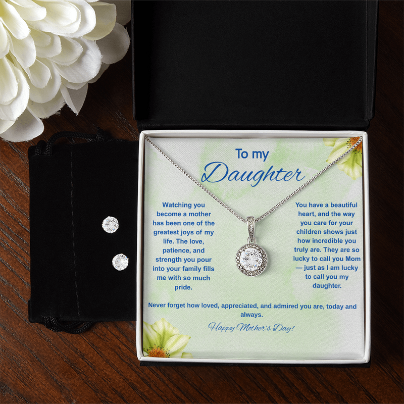 To My Daughter at Mother's Day - Eternal Hope Necklace & Earring Set