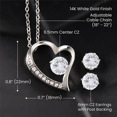 To My Loving Mom at Mother's Day - Forever Love Necklace & Earring Set