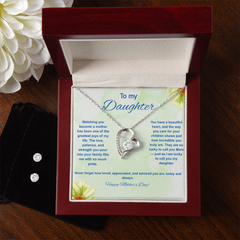To My Daughter at Mother's Day - Forever Love Necklace & Earring Set