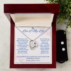 To Love of My Life at Mother's Day - Forever Love Necklace & Earring Set