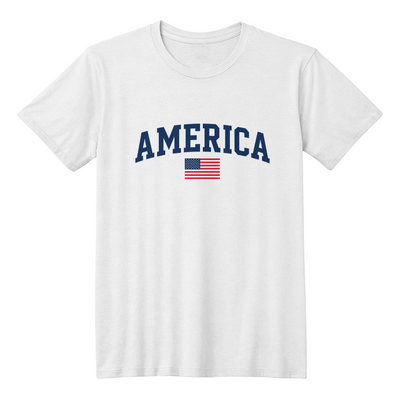 Adult America with Flag T-Shirt